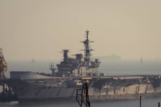 istock Ship, aircraft carrier docked in Mumbai 1214362037