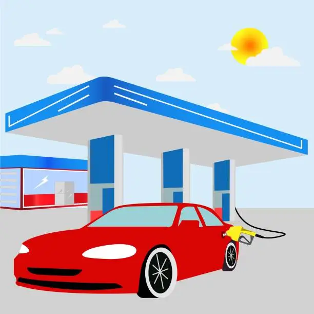 Vector illustration of Fuel pump, oil stuck in half of the world, white background vector work