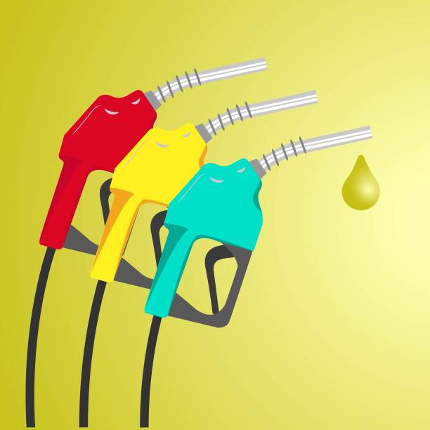 illustrations, cliparts, dessins animés et icônes de la buse de carburant d’essence donnant une baisse - gas station fuel pump station gasoline