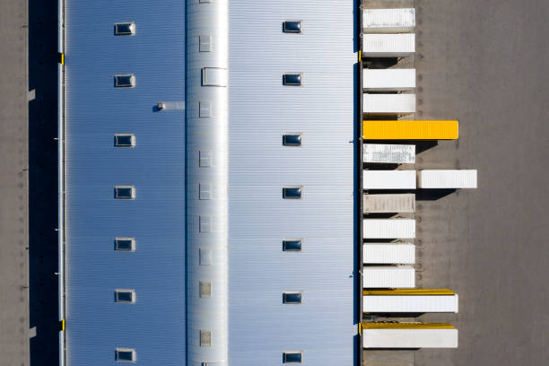 istock Cargo Containers and Distribution Warehouse, Aerial View 1214370271