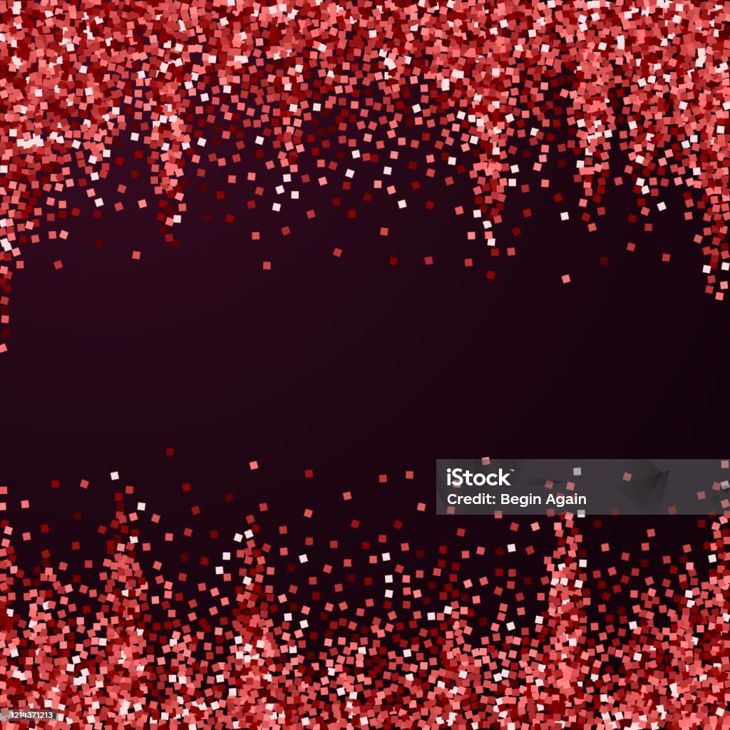 Red Gold Glitter Luxury Sparkling Confetti Scatte Stock Illustration