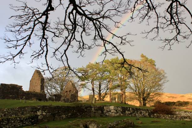 istock St Blane's Church & Rainbow, Bute 1214372418