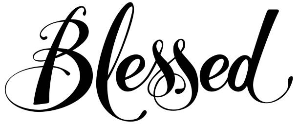 Blessed - custom calligraphy text vector art illustration