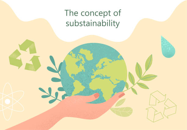 ilustrações de stock, clip art, desenhos animados e ícones de sustainability concept. vector illustration - sustainability