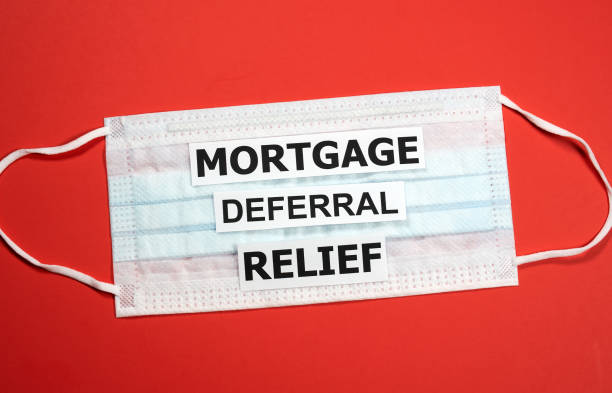 Mortgage deferral relief printed on a face mask