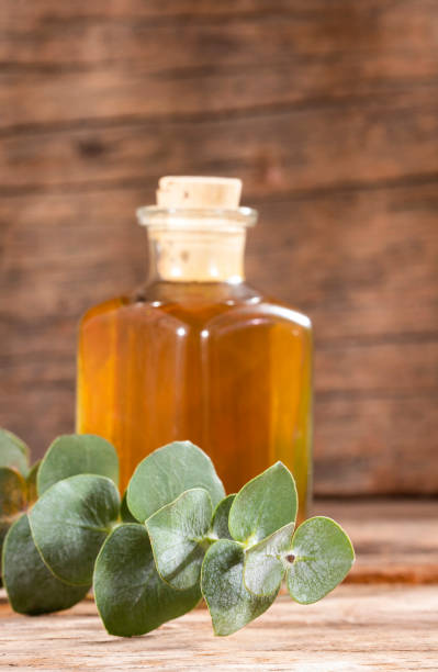 istock Eucalyptus essential oils in glass bottle 1214384915