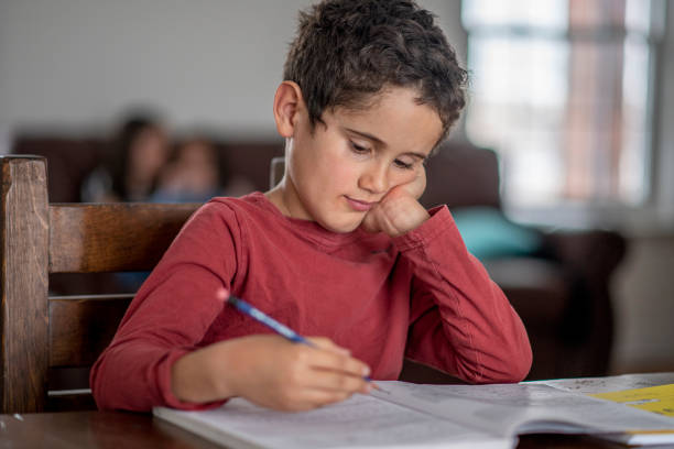 istock Kids are home schooled during isolation 1214386207