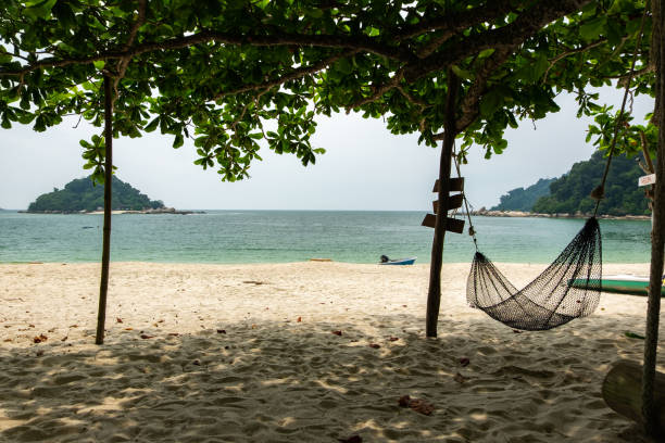 istock empty hammock for relaxing at the beach during summer vacation at Pangkor Island located in Perak State, Malaysia 1214386245