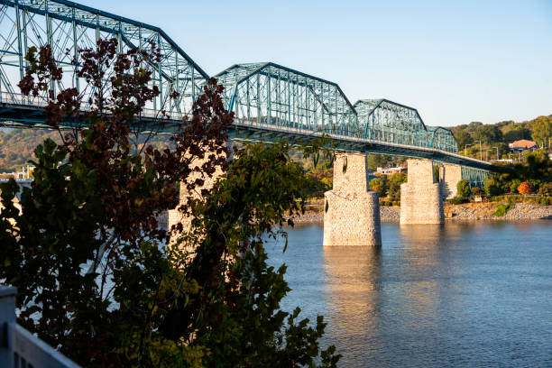 istock Walnut Street Pedestrian Bridge in Chatanooga Tennessee 1214388001