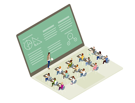 Remote Learning Animation Remote Learning Illustration Stock Illustration - Download Image Now ...