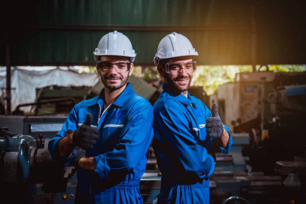 istock The Industry engineering wearing safety uniform control operating in industry factory. 1214390557