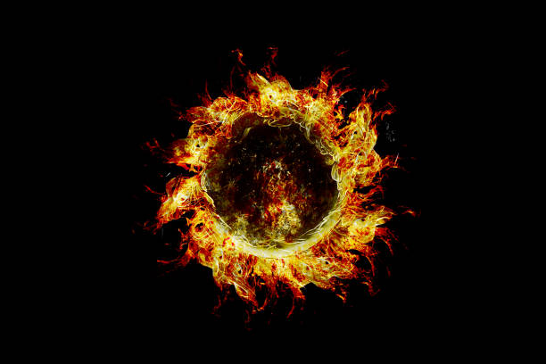 istock Abstract background with swirling flames 1214391538