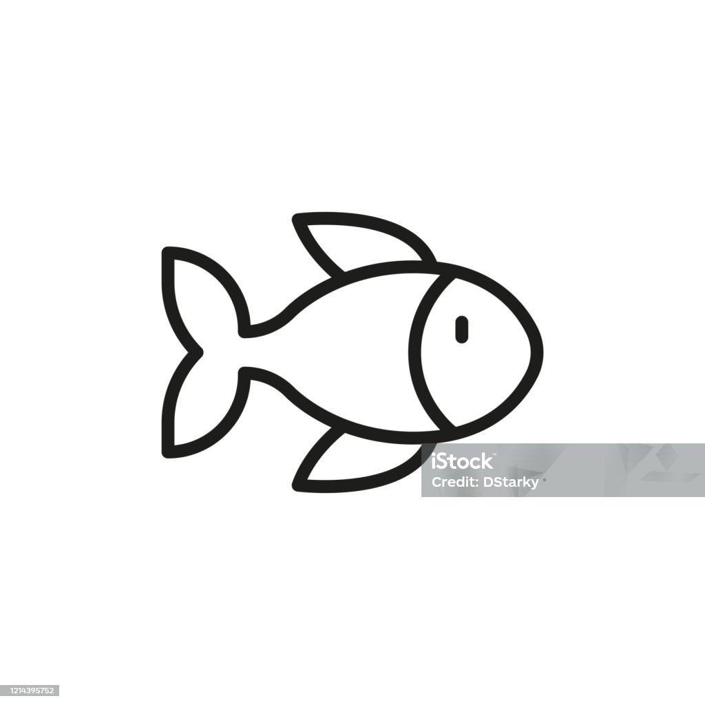 Simple Fish Line Icon Stock Illustration - Download Image Now - Abstract,  Activity, Animal - iStock