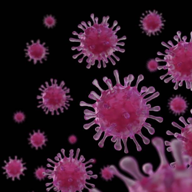 coronavirus covid-19 rosa - infectivity fotografías e imágenes de stock