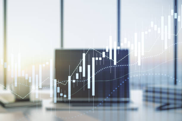 istock Multi exposure of abstract financial diagram on computer background, banking and accounting concept 1214397833