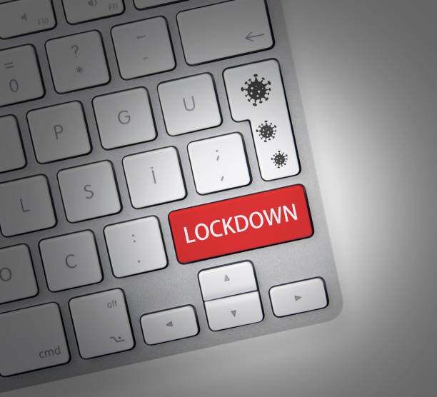istock Coronavirus, Covid-19 'Lockdown' concept on keyboard. 1214400981