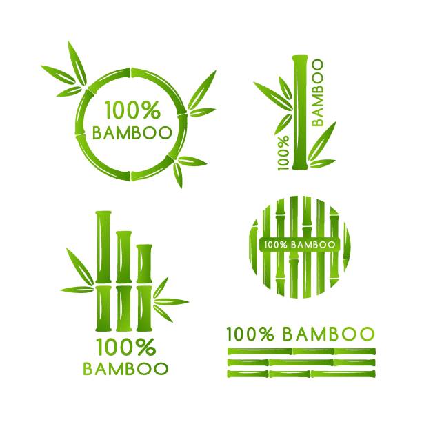 Bamboo decoration collection. Vector isolated design elements. Bamboo decoration collection. Vector isolated design elements. bamboo fabric stock illustrations