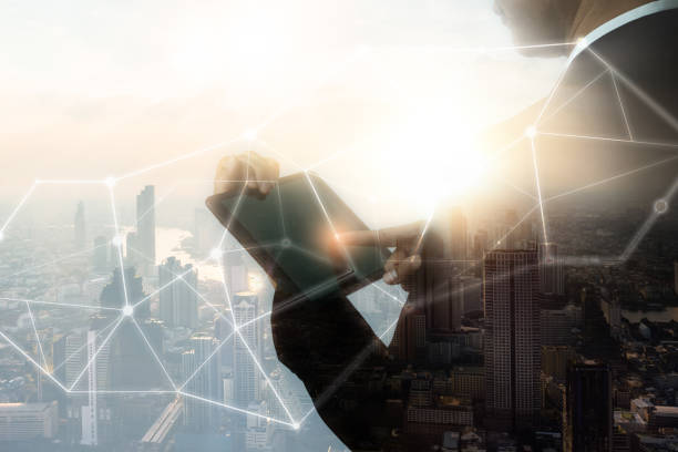 istock Modern creative telecommunication and internet network connect in smart city. 1214406745