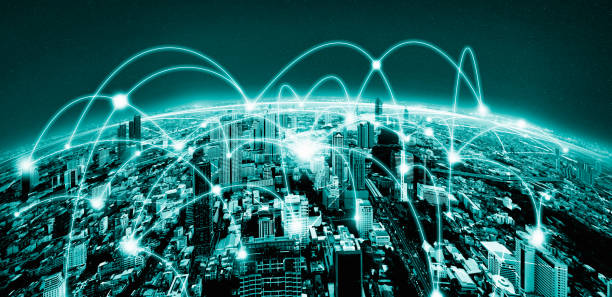 istock Modern creative telecommunication and internet network connect in smart city. 1214406920
