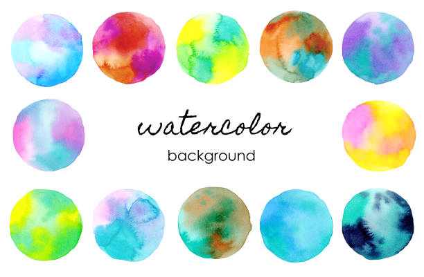 istock Abstract watercolor hand painting in circle shape for the text message background. Colorful splashing in the paper. Perfect for branding, greetings, websites, digital media, invites, weddings. 1214407017