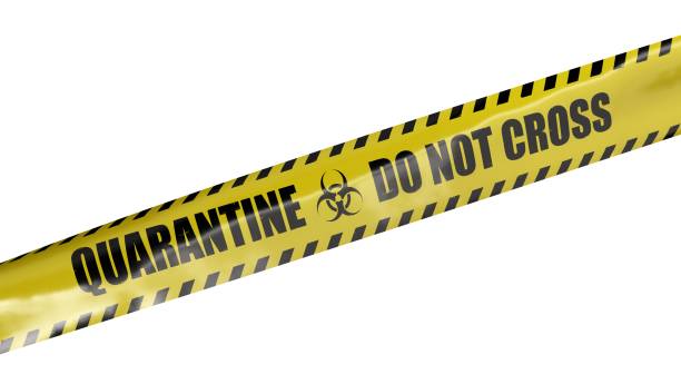 istock Coronavirus yellow tape with information. Separated on white 1214413841