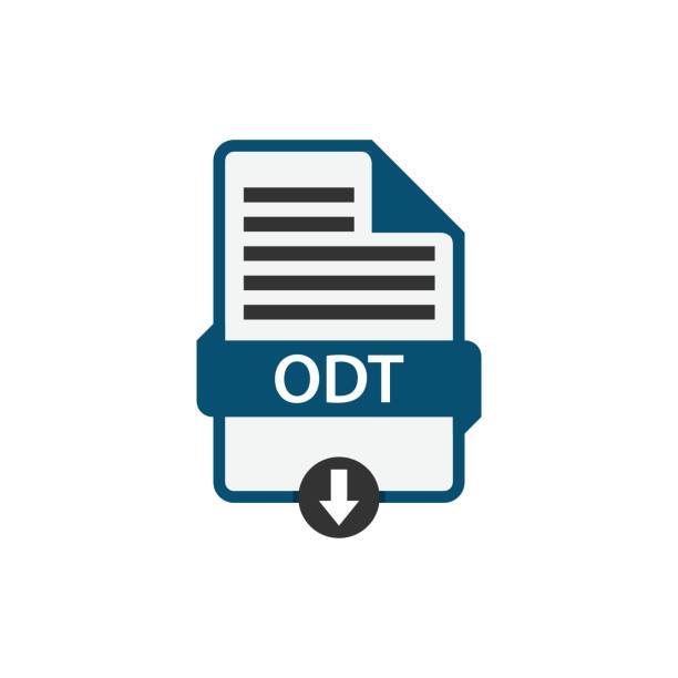 ODT document download file vector ODT document download file format vector image. ODT file icon flat design graphic vector odt stock illustrations