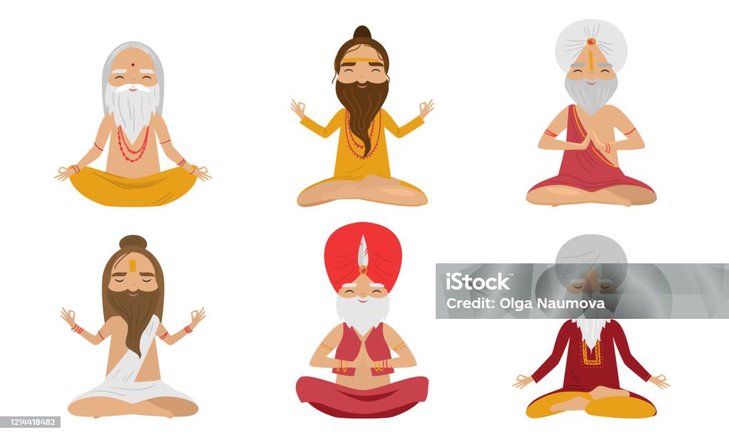 Set Of Meditating Yogi Men Characters In The Lotus Position Vector Illustration In Flat Cartoon Style Stock Illustration - Download Image Now - iStock Set Of Meditating Yogi Men Characters In The Lotus Position Vector Illustration In Flat Cartoon Style Stock Illustration - Download Image Now - iStock