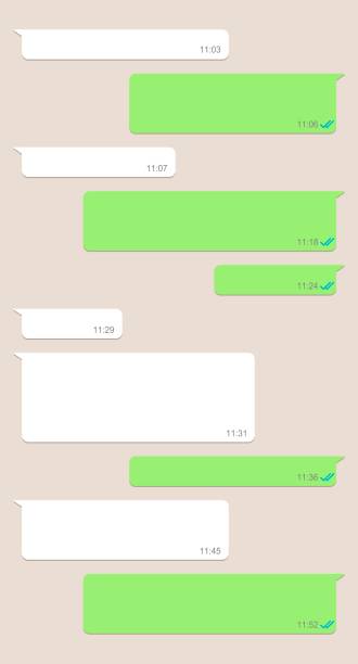 Social network chatting window, Template message bubbles chat, Messenger screen with conversation box. Vector Social network chatting window, Template message bubbles chat, Messenger screen with conversation box. brand name online messaging platform stock illustrations