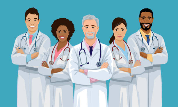 Medical Team Stock Illustration - Download Image Now - Doctor, Cartoon,  Smiling - iStock