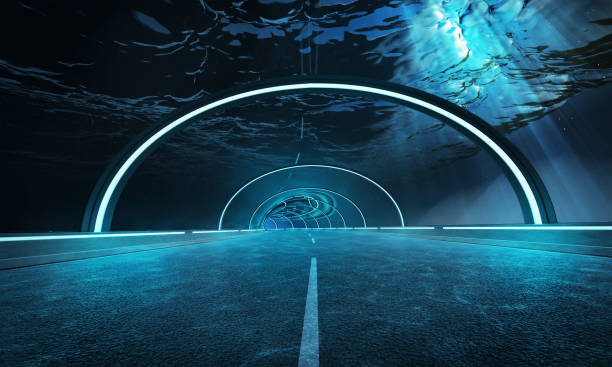 istock Futuristic design tunnel road 1214425696