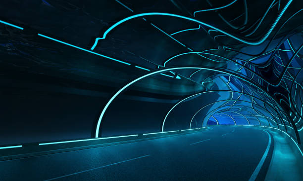 istock Futuristic design tunnel road 1214425711