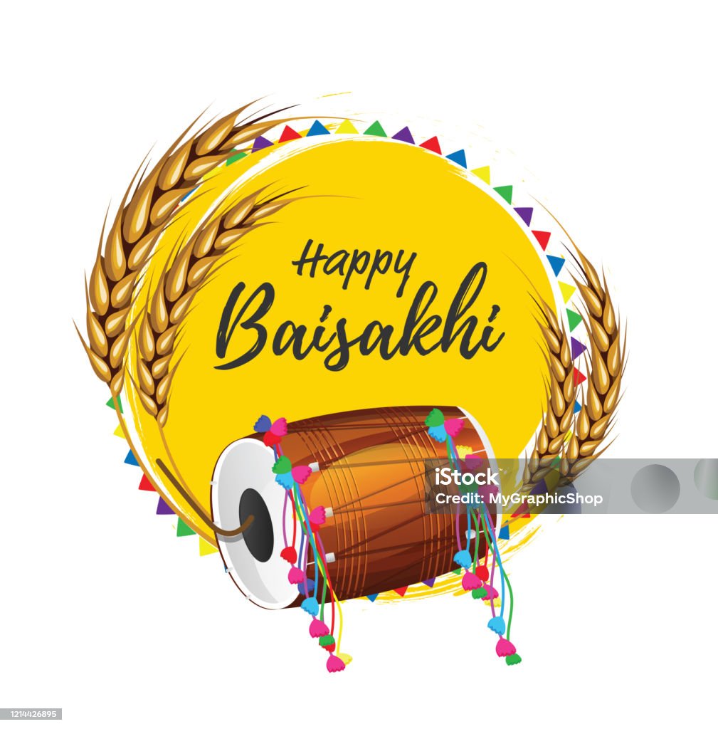 Happy Baisakhi Festival Wish Background Stock Illustration ...