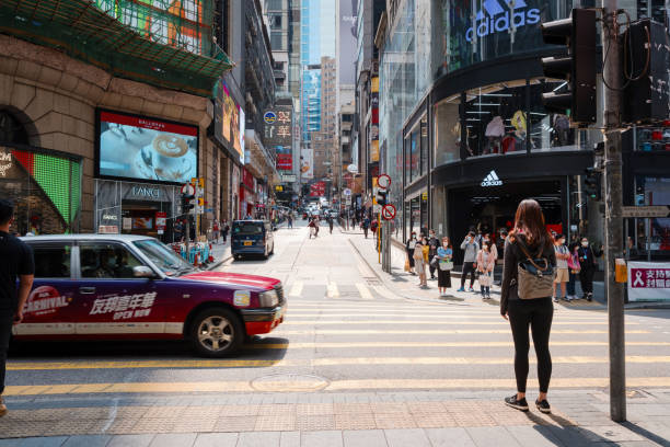 Hong Kong street view stock photo