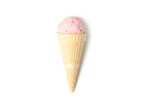 istock Ice cream in wafer cone isolated on white background 1214428306