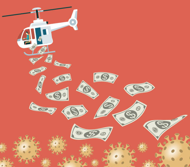 Monetary Policy - coronavirus Monetary Policy. illustrator 10 eps file helicopter illustrations stock illustrations