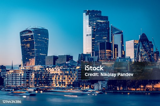 istock City of London's financial district during late hours of the day as seen from London city hall - creative stock image 1214434386