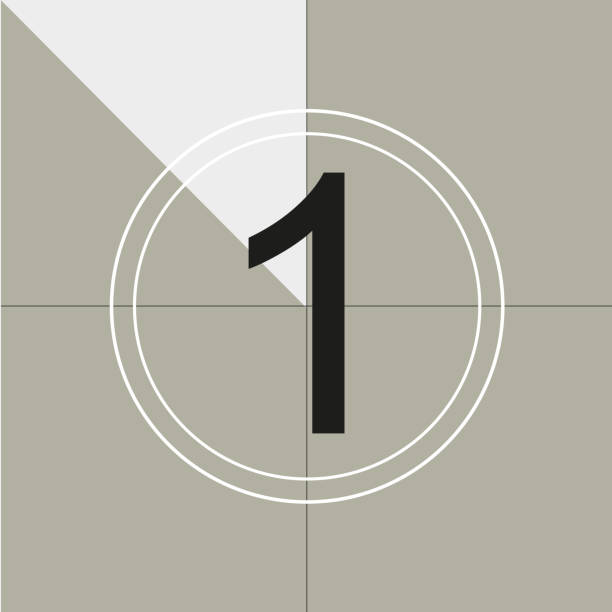 istock classic movie countdown frame at the number one. Vintage retro cinema. Abstract concept graphic element. Art design. 1214438981