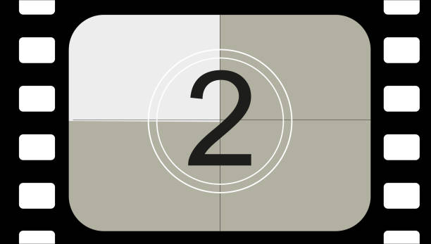 istock classic movie countdown frame at the number two. Vintage retro cinema. Abstract concept graphic element. Art design. 1214439488