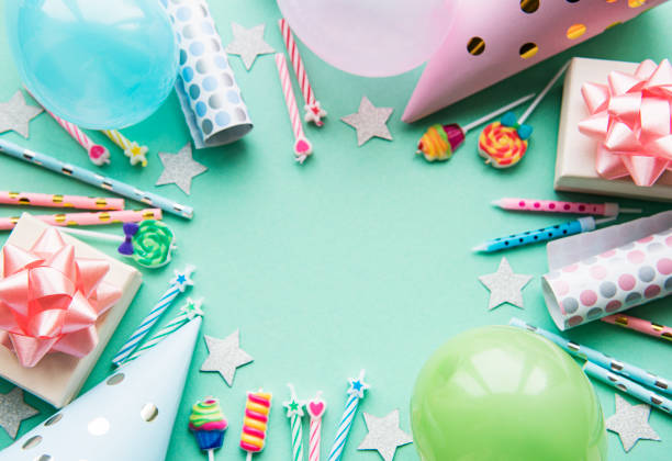 istock Happy birthday and party background 1214439537