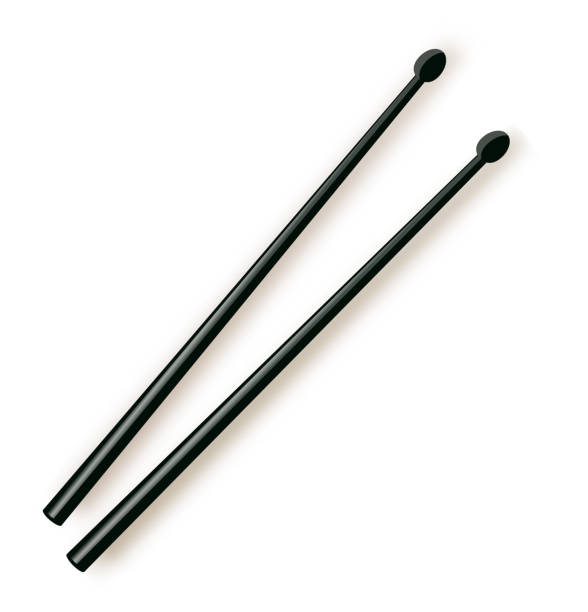 istock Drumsticks or drum sticks vector. Rock or jazz equipment. Isolated on white background. icon for music apps and websites 1214442405