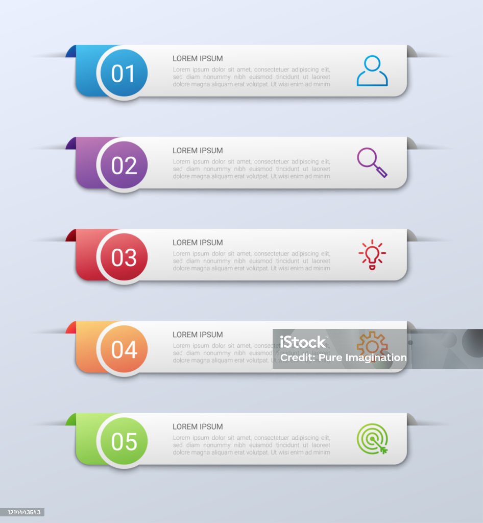 5 Step Visualisation Business Data Visualization Infographic Template With 5 Steps On Gray ...