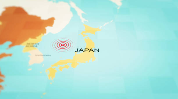 mapa do japão terremoto- quarentena - natural pattern audio - fotografias e filmes do acervo