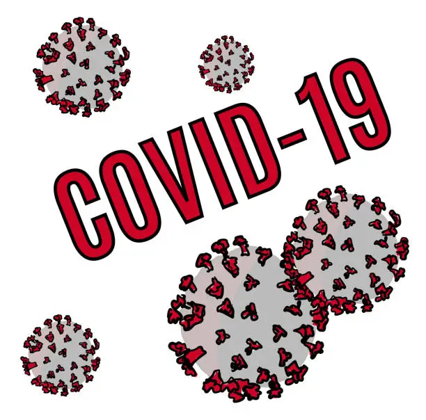 Vector illustration of Covid Virus Danger Sign