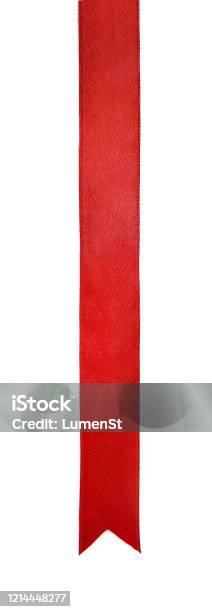 Shiny Red Satin Ribbon Stock Photo - Download Image Now - Ribbon - Sewing Item, Bookmark, Red