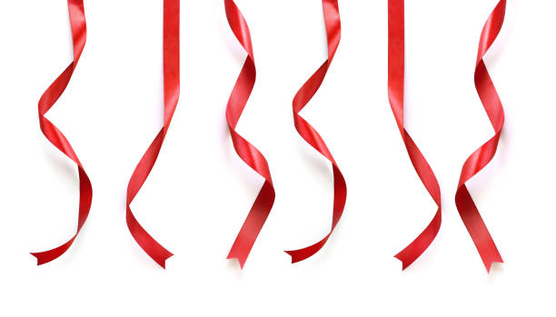 istock Shiny red satin ribbons 1214448293