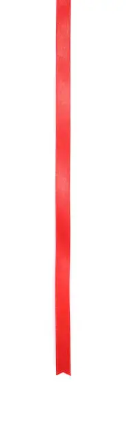 Shiny red satin ribbon isolated on white background