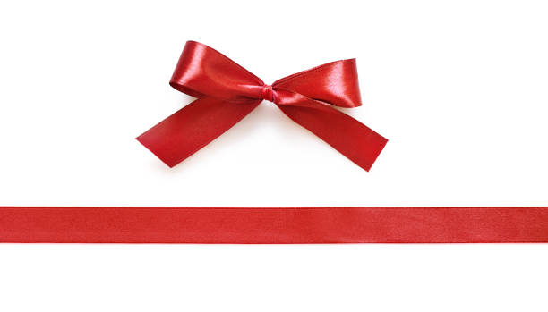 istock Shiny red satin ribbon and bow 1214448339
