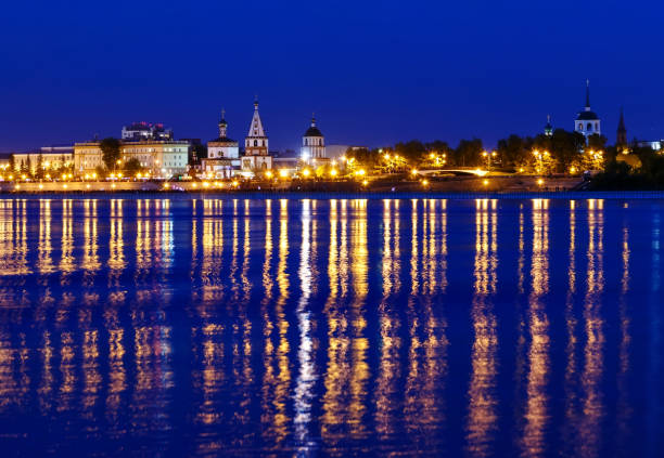 istock Cityscape of Irkutsk with Angara river and orthodox churches 1214452113