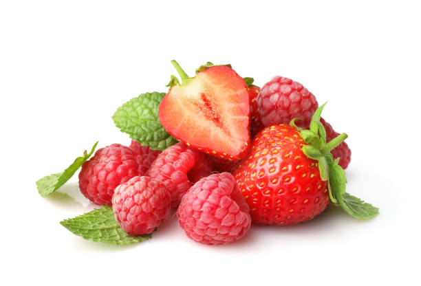 istock Ripe fresh strawberries and mint leaves 1214454700