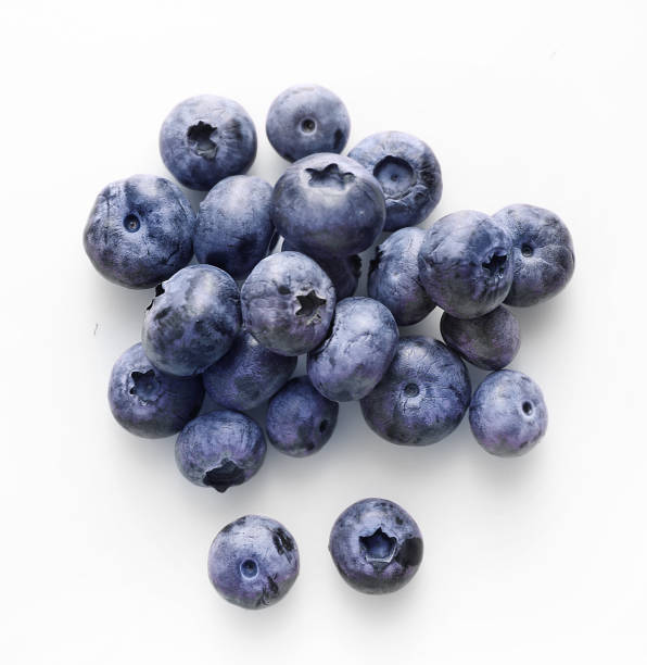 istock Fresh blueberries isolated on white background 1214455056